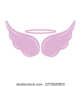 Ilustración de arte vectorial de alas de ángel rosa creativo.