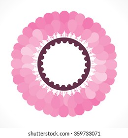 creative pink balloon bunch arrange round make label design