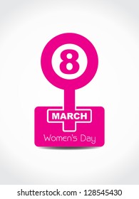 Creative pink color design element for women's day on white color background.