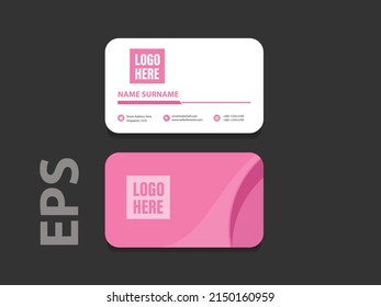 creative pink colour visiting card design template