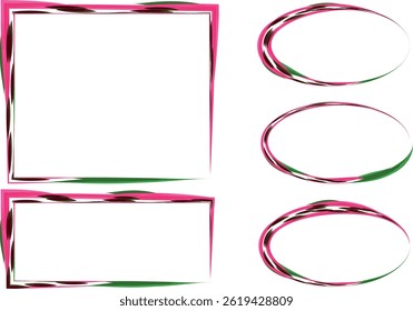 creative pink green pattern colorful abstract frames set vector