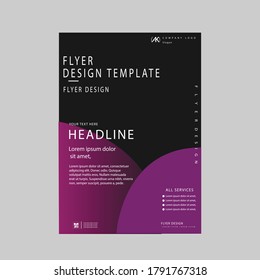 Creative pink and grey colour  flyer vector template design
