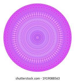 Creative pink points round symbol. Abstract symmetrical logo. Mosaic colored beads. Circle dots modern pixel floral art icon. Pattern ornament decorative illustration eps10.