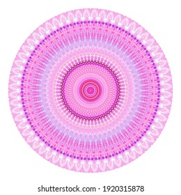 Creative pink points round symbol. Abstract symmetrical logo. Mosaic colorful beautiful beads. Circle dots modern pixel floral art icon. Pattern ornament decorative illustration eps10.
