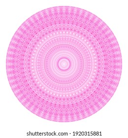 Creative pink points round symbol. Abstract symmetrical logo. Mosaic pink beautiful beads. Circle dots modern pixel floral art icon. Pattern ornament decorative wheel illustration eps10.