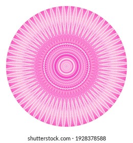 Creative pink points round symbol. Abstract symmetrical logo. Mosaic pink beautiful beads. Circle dots modern pixel floral art icon. Pattern ornament decorative wheel illustration eps10.