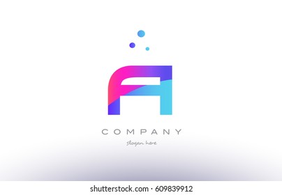 a creative pink purple blue modern dots creative alphabet gradient company letter logo design vector icon template