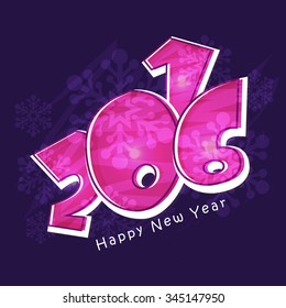Creative pink text 2016 on snowflakes decorated background for Happy New Year celebration.