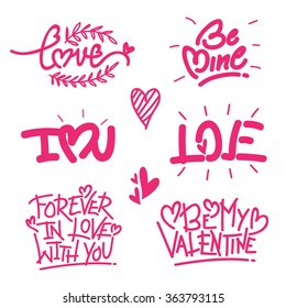 Creative pink typographic collection for Happy Valentine's Day celebration.