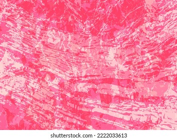 Creative pink Valentin panitbrush vector. Rough texture colored vintage wallpaper. Retro art pattern. Dirty paint splatter effect. Graffiti paint blots. Sketch grainy canvas. Billboardoverlay texture.