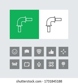 Icono creativo de línea de tubería con iconos bonitos. 