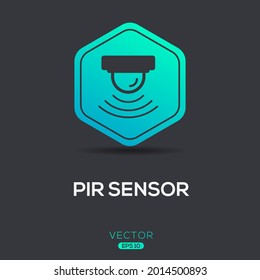 Creative (PIR sensor) Icon ,Vector sign.