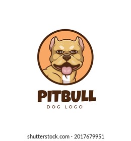 Creative Pit Bull Dog Pet Cartoon Logo Design