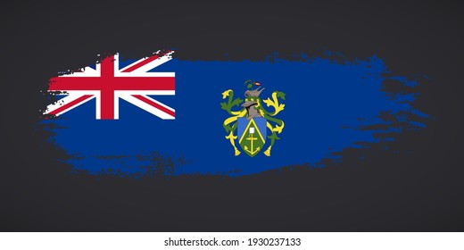 Creative Pitcairn Islands country grungy brush flag for national day