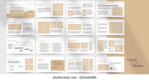 Creative Pitch Deck Layout with Beige Accents