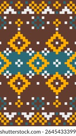 Design de tecido de arte pixel criativo com camadas abstratas e geometria sem costura para impressão de alta qualidade a pedido Produtos, incluindo moda DIY e decoração