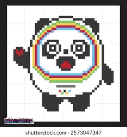 creative pixels icon of panda