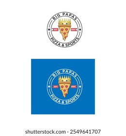 Logotipo de Pizza Criativa com Crown para Big Papas Pizza.