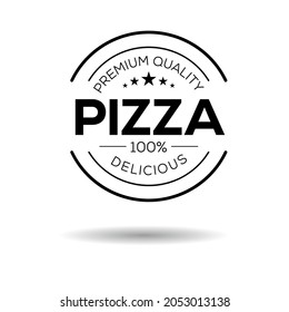 Creative (Pizza) logo, Pizza sticker, vector illustration.