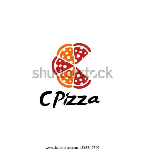 Creative Pizza Shaped Letter C Logo Stock Vector Royalty Free