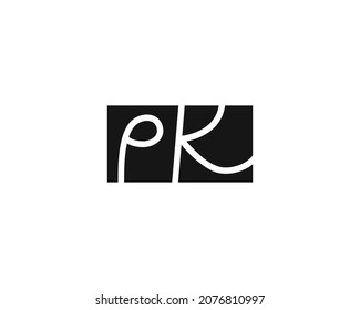 Vector de plantilla de diseño de logotipo de carta PK creativa