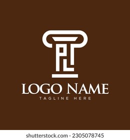 Creative PL Law logo design concept suitable for company logo, print, digital, icon, apps, and other marketing material purpose
