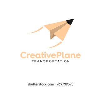 Creative Plane Launching Flying Transportation Logo