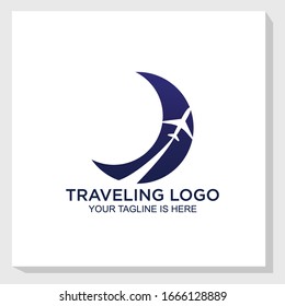 creative plane logo template design vector, traveling logo vector