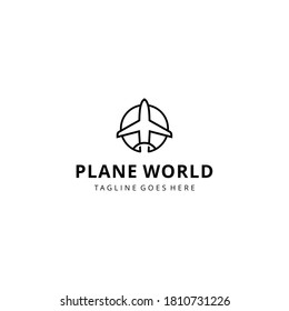 Creative plane transportation logo template design vector illustration