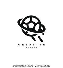 Creative planet football logo design, football logo for sport club, team, or brand vector