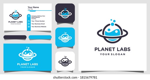 Creative planet Orbit Labor Lab abstract logo design template Vector illustration and business card design.