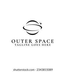 Creative Planet Saturn In Outer Space Logo Design Concept Vector Illustration Symbol Icon