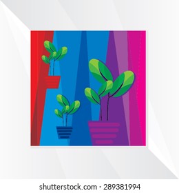 creative plant pot vector illustration 