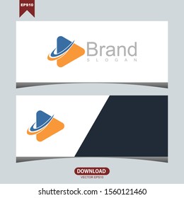 Creative play bottom concept logo vector design
