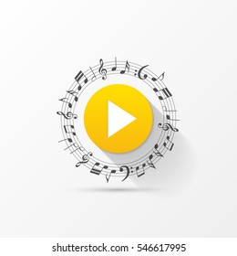 Creative play button background. Vector illustration
