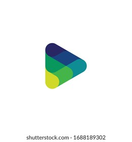 Creative play button logo with woven style