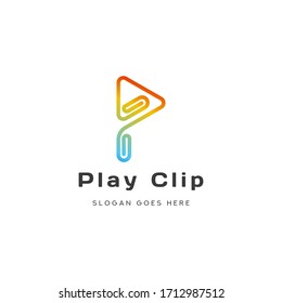 Diseño de plantillas de logotipos de conceptos de clip de reproducción creativa