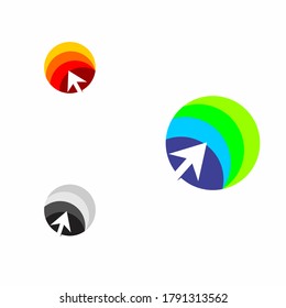 Creative Play with cursor Symbol Logo template, Digital Play Logo template designs stock illustration