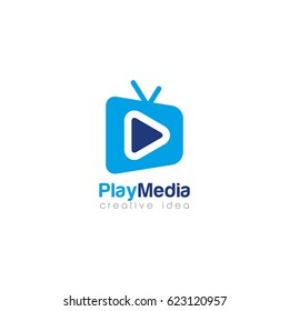 Creative Play Media Concept Logo Design Template
