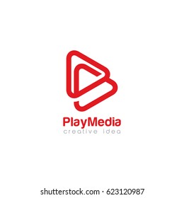 Creative Play Media Concept Logo Design Template