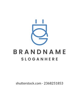 Creative Plug with Letter G Logo Concept Vector