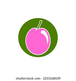 Creative Plum icon design with white background vector template
