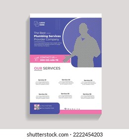 Creative plumbing service flyer, Leaflet, Handbill, Handbill Design