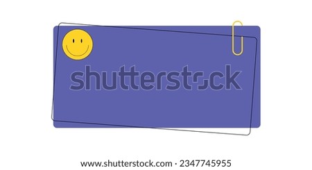 Creative png image text field, creative purple text field with quotes and paper clip.