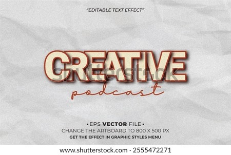Creative Podcast 3d text effect editable effect