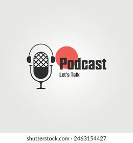 concepto de logotipo de podcast creativo ilustración vintage de Vector, signo y símbolo