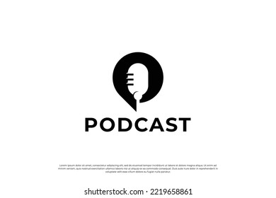 creative podcast logo design. minimalist podcast logo concept.