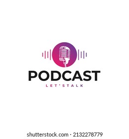 vector de diseño de logotipo de podcast creativo