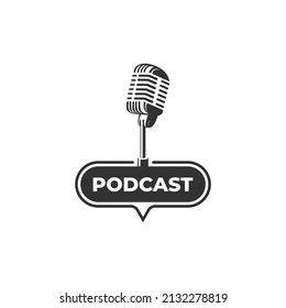 creative podcast logo design vector