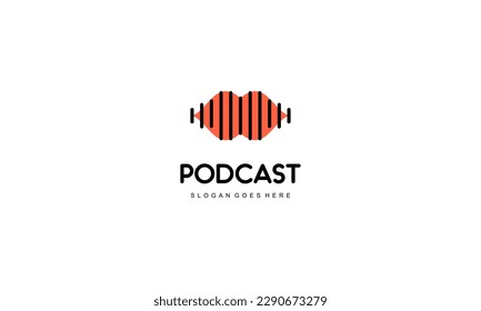 Vector de diseño de logotipo de podcast creativo